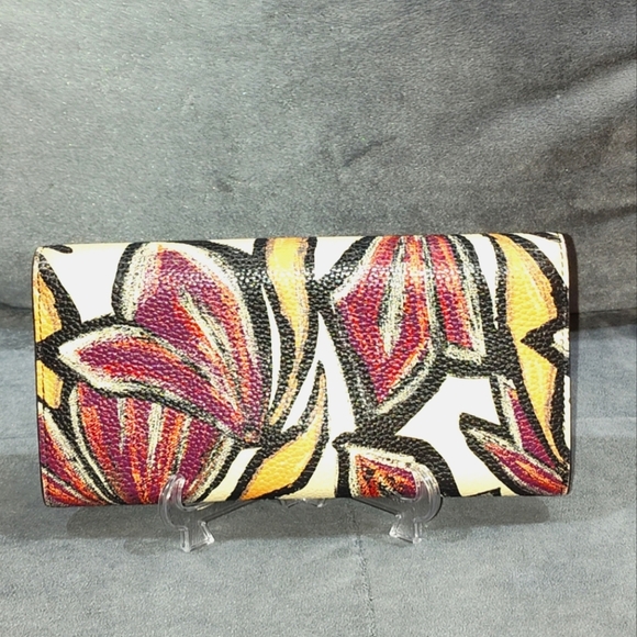 RARE SALVATORE FERRAGAMO GANCINI FLORAL PRINT CONTINENTAL LONG WALLET EUC - Picture 16 of 16